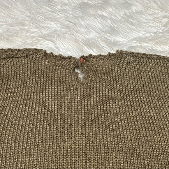 Mu Fashion Women's Floral Sunflower Sweater Olive Green Balloon Sleeves - Picture 6 of 10